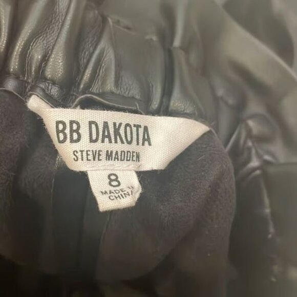 BB Dakota Steve Madden Faux Leather Paper Bag Waist Band Pants Size 8 - Picture 4 of 5